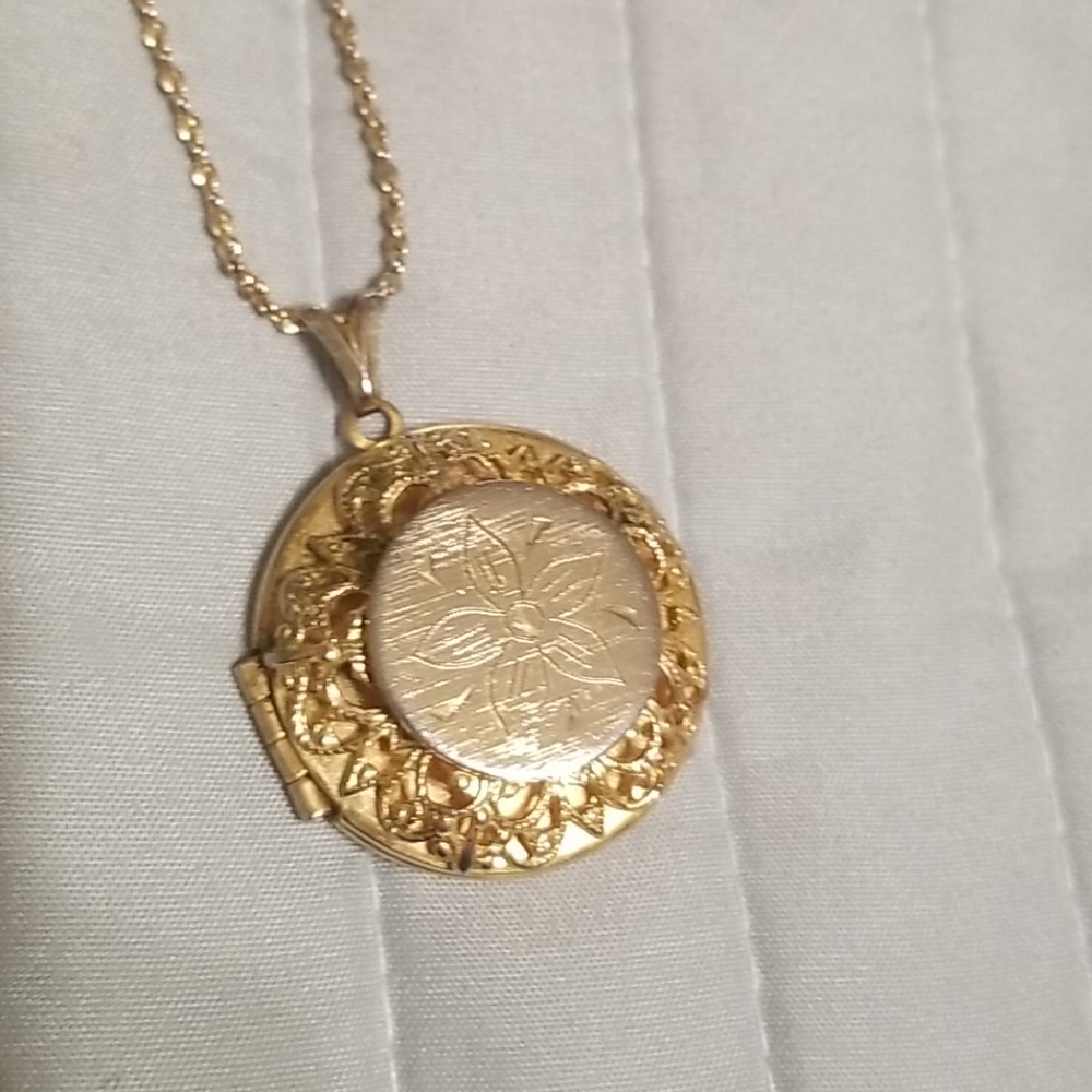 Gold plated flower locket